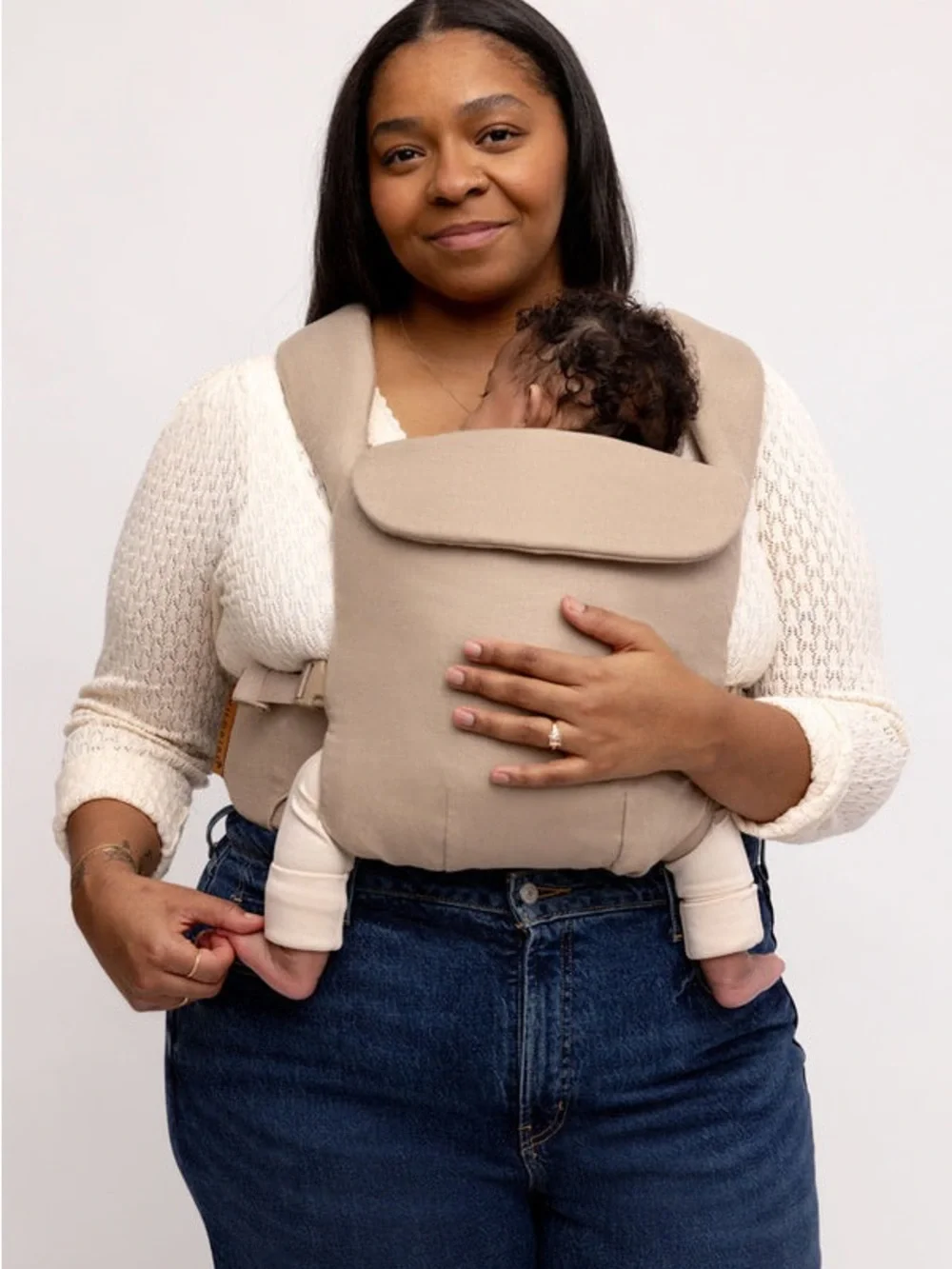 WildBird Beige Baby Front Carrier Soft Ergonomic Sling